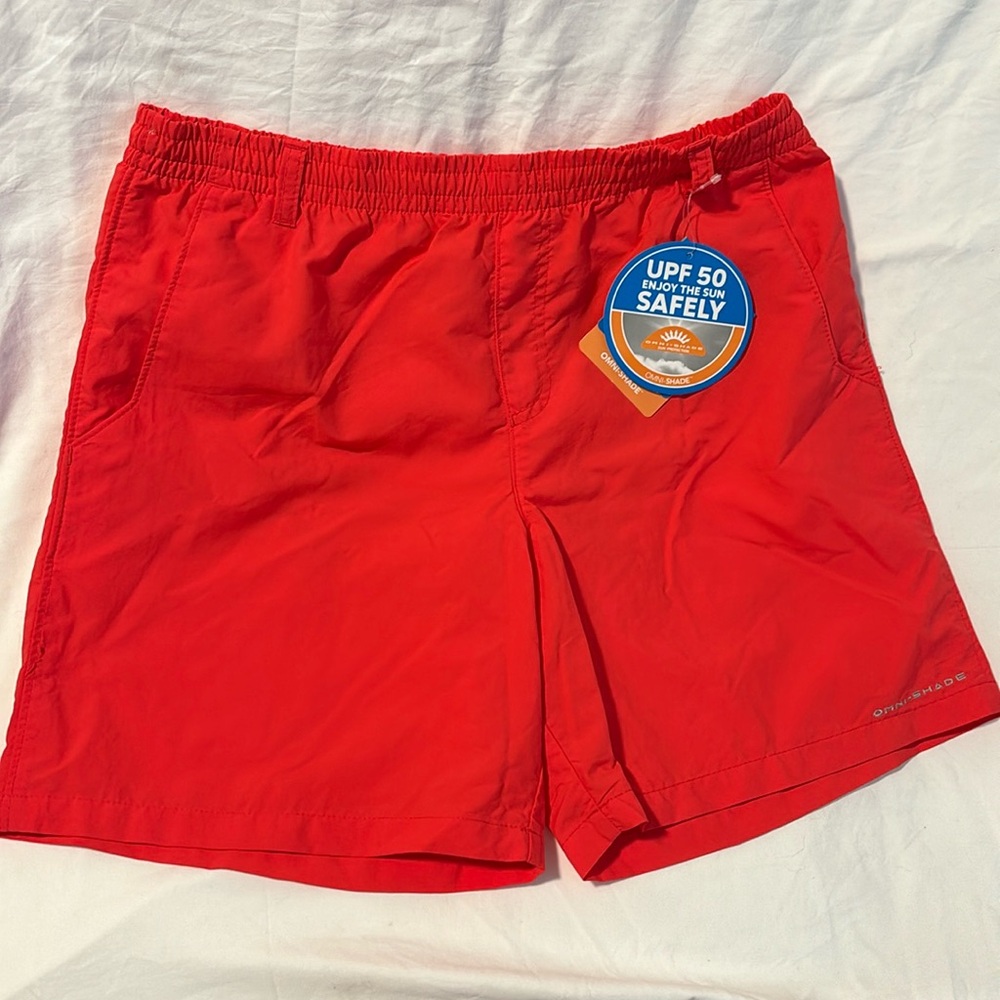 BNWT: Columbia PFG boys XL swim trunks - color coral